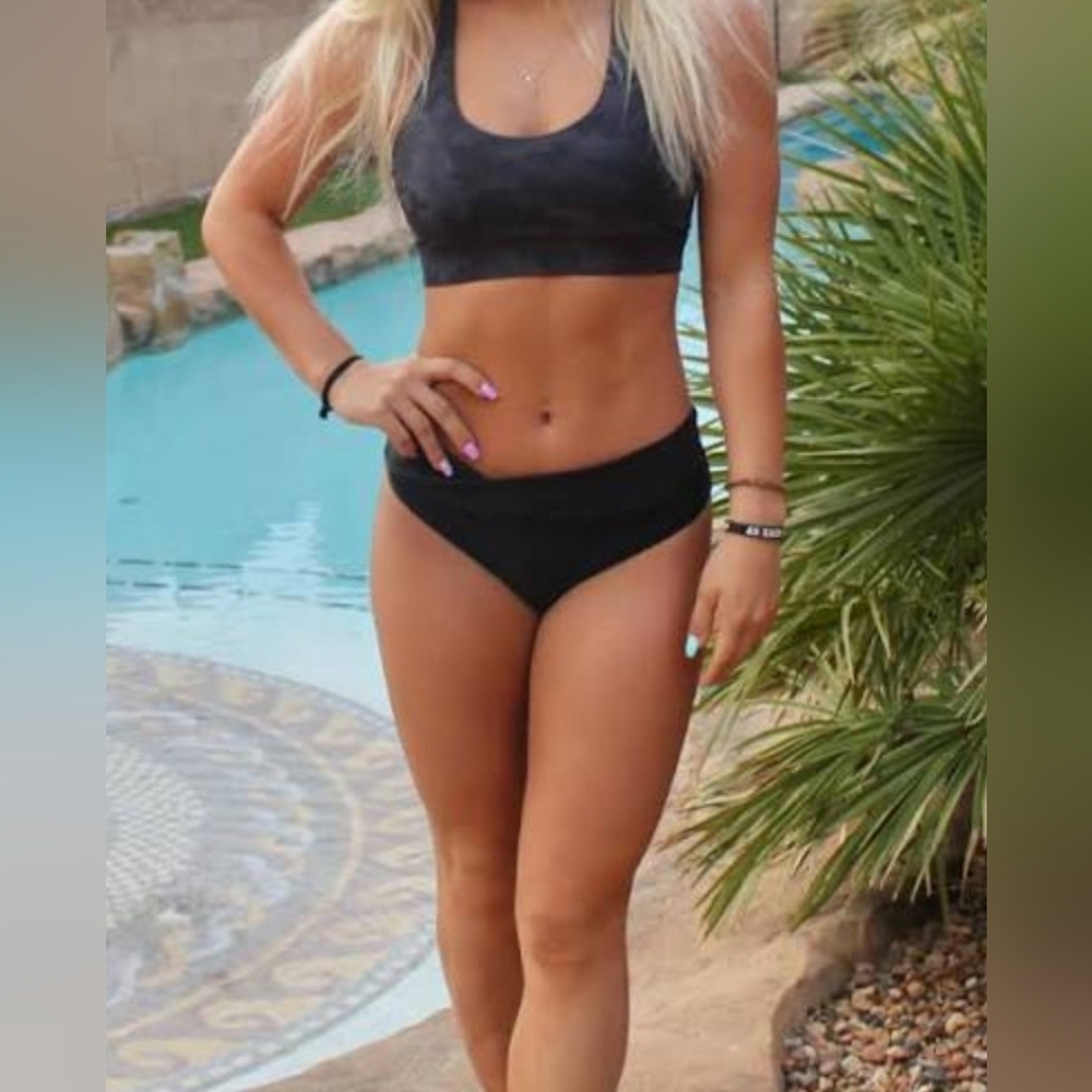 NWT~ Zyia Black Aztec Pipa Two~Piece Swimsuit